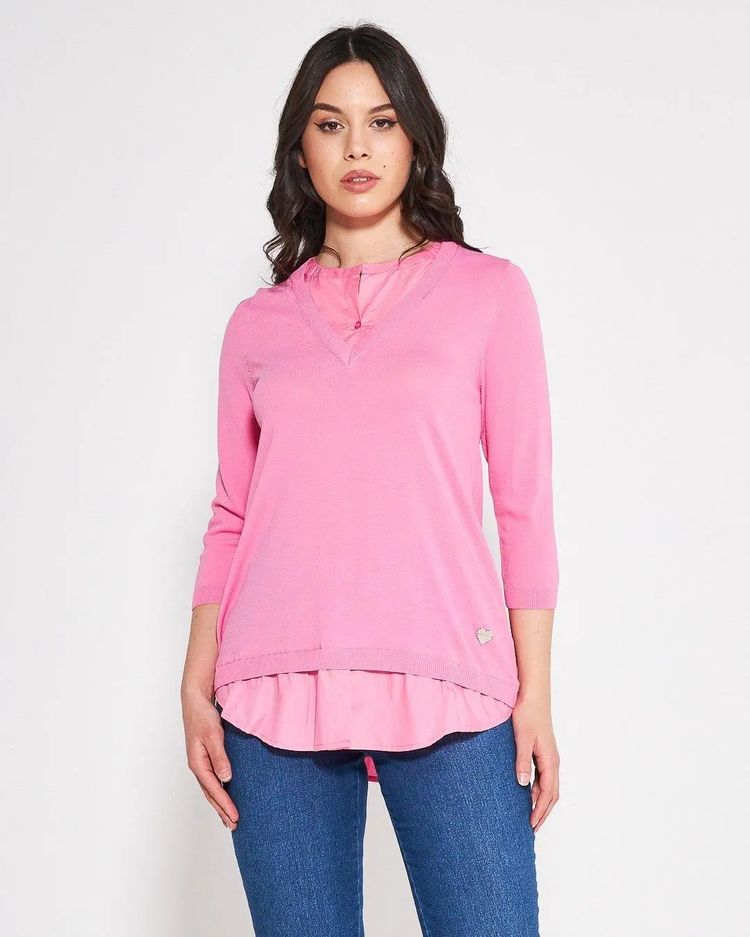 Maglia con camicia ROSA BUBBLE - Image 3