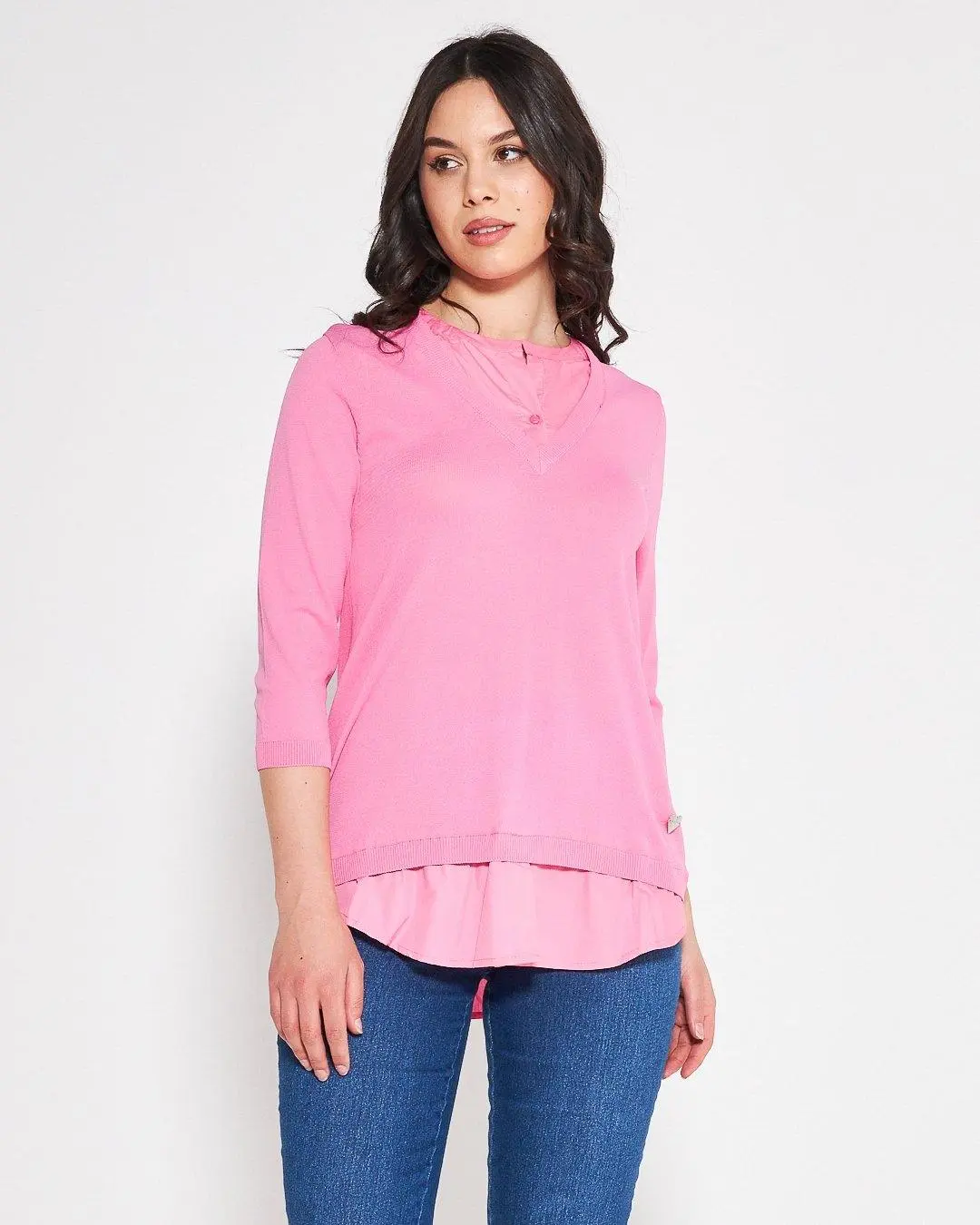 Maglia con camicia ROSA BUBBLE - Image 4