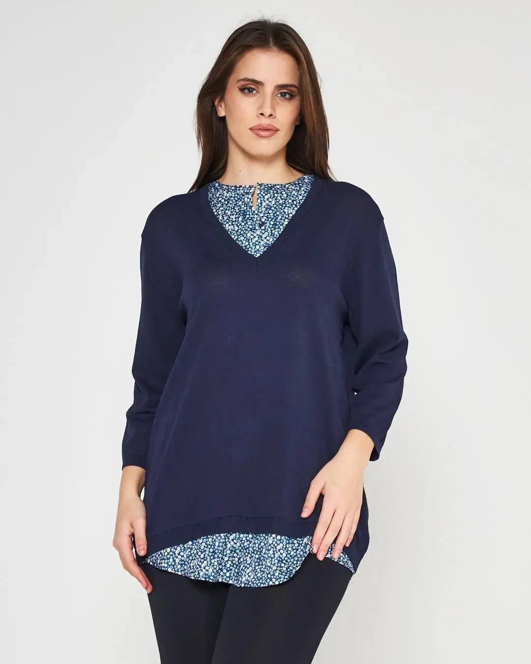 Maglia con camicia Blu - Image 2