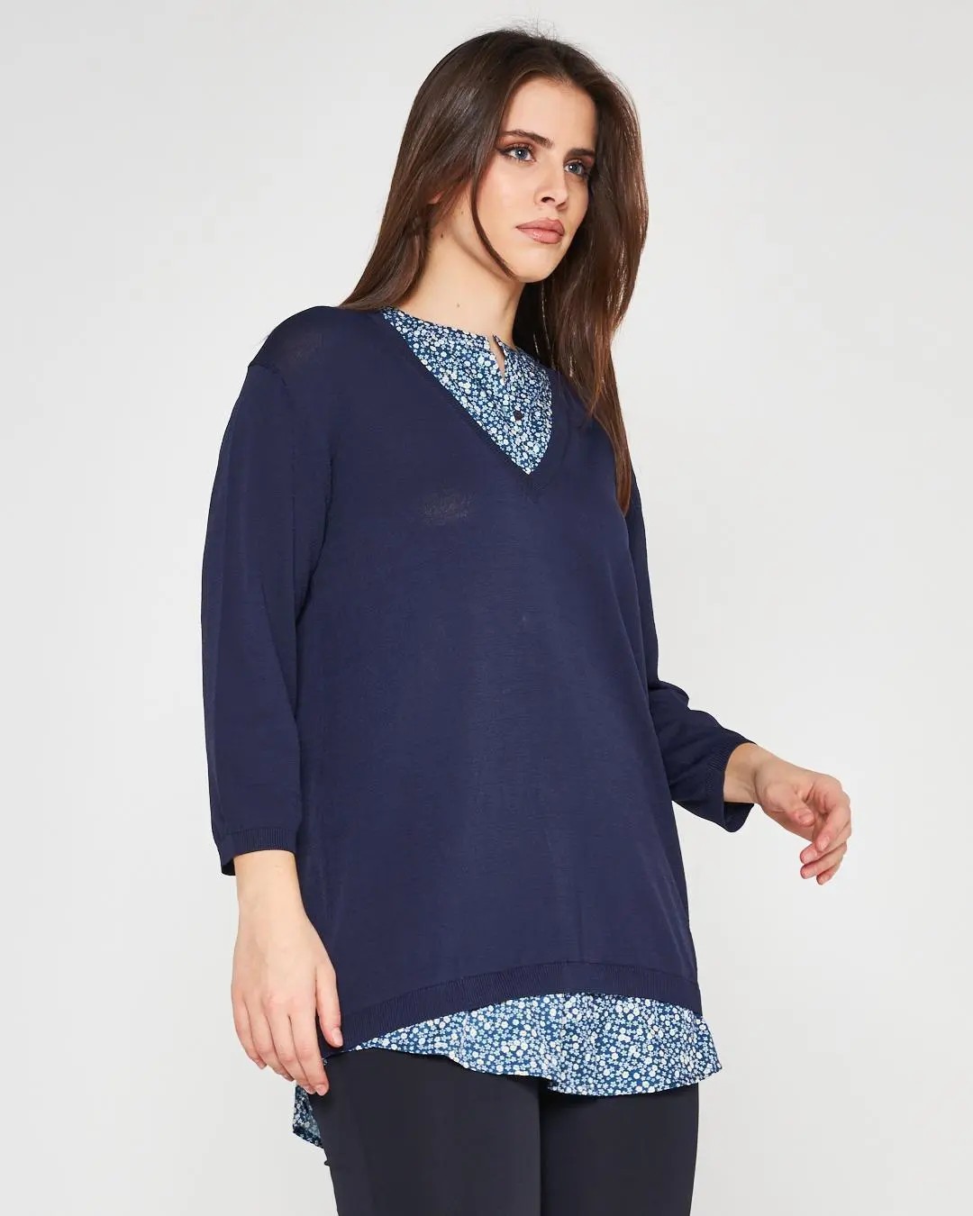 Maglia con camicia Blu - Image 4