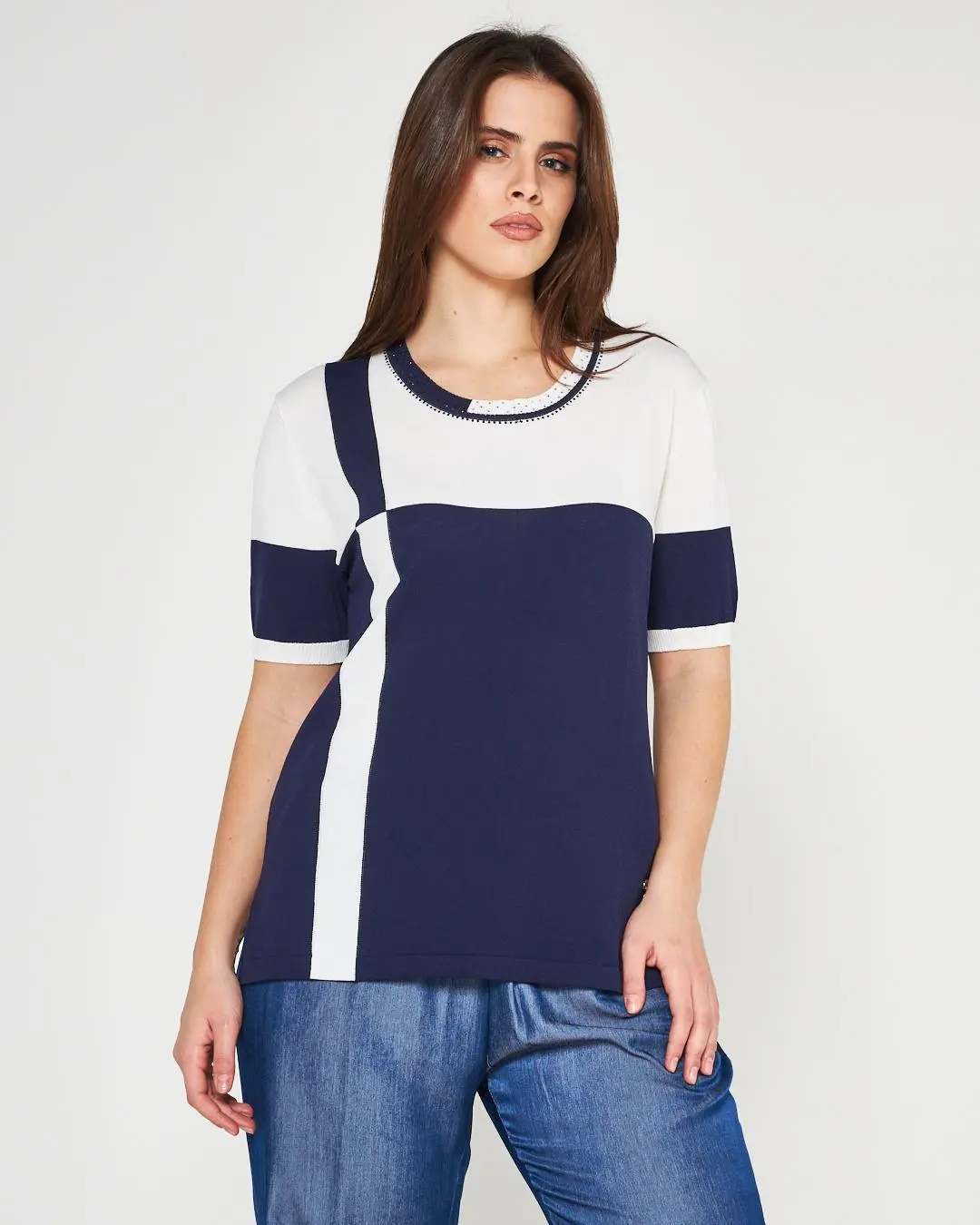Maglia color block BLUE NAVY - Image 4