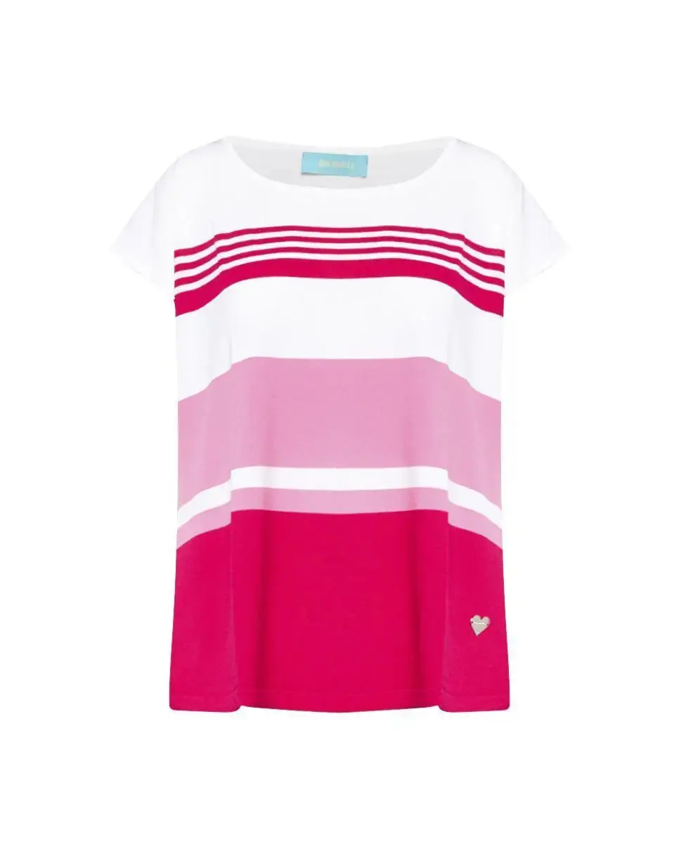 Maglia kimono WHITE-PINK PEACOCK