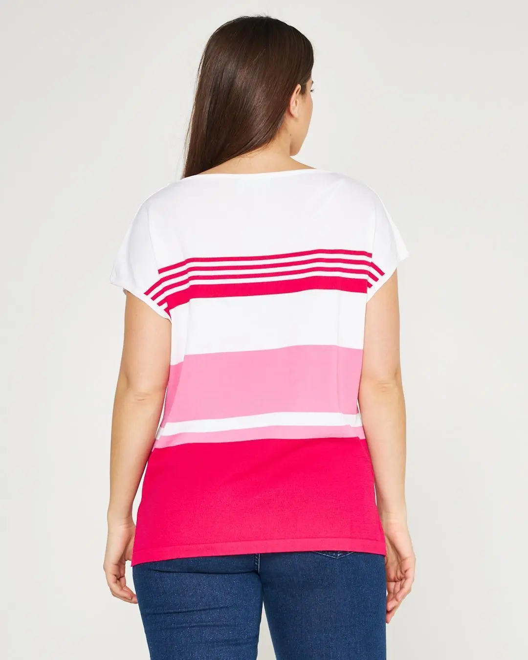 Maglia kimono WHITE-PINK PEACOCK - Image 5