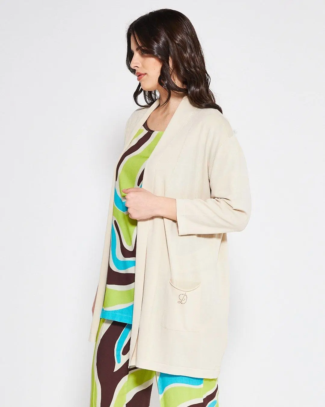 Cardigan basic LIGHT BEIGE - Image 4