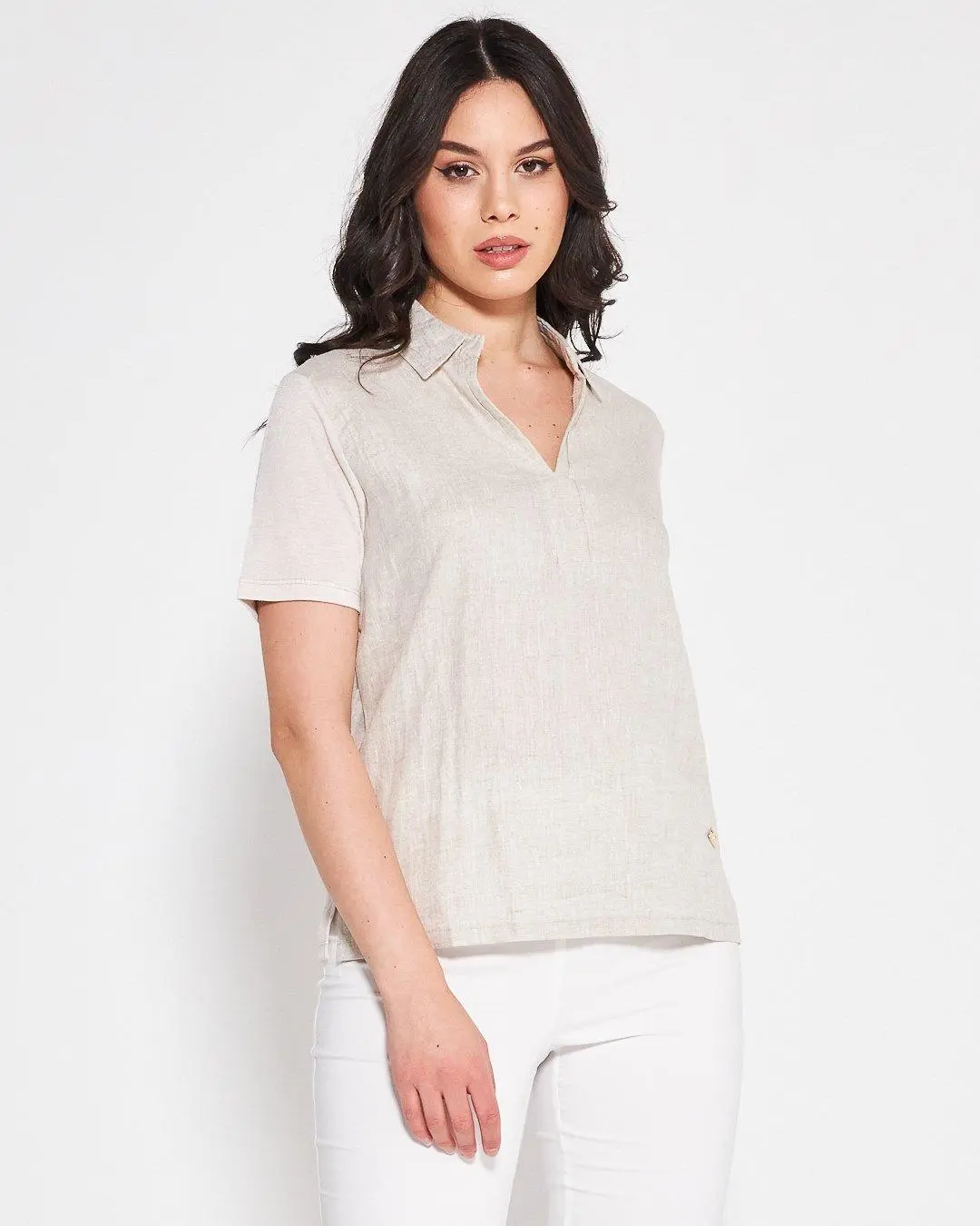 Blusa camicia NATURALE - Image 3