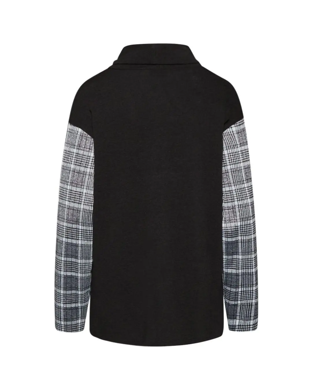 Maglia in fantasia tartan NERO-ARGENTO - Image 2