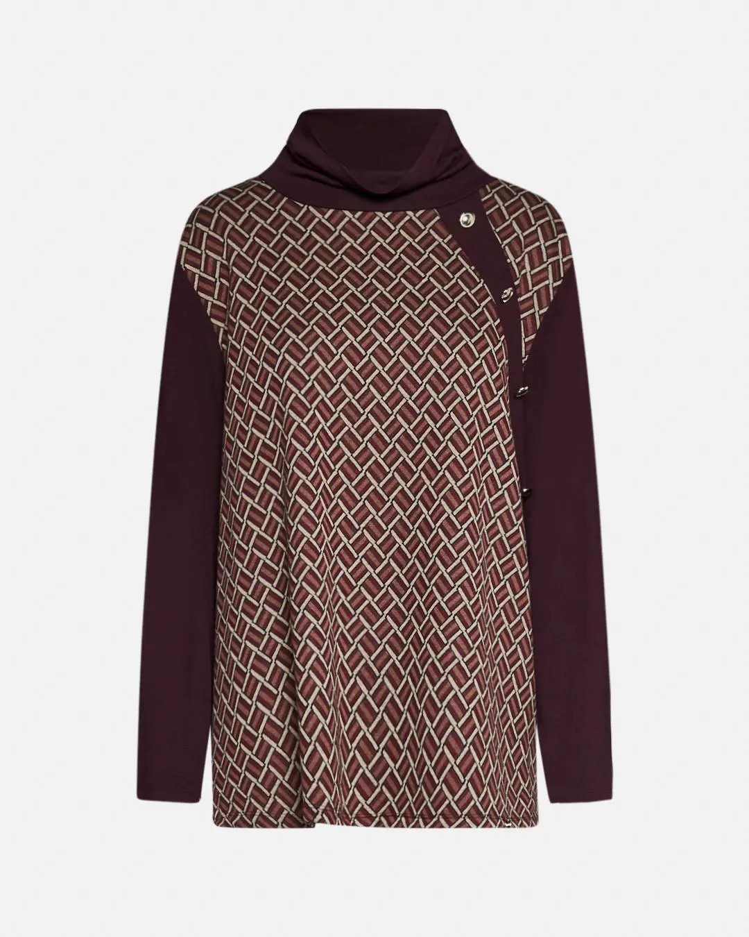Maglia bottoni fantasia VINO