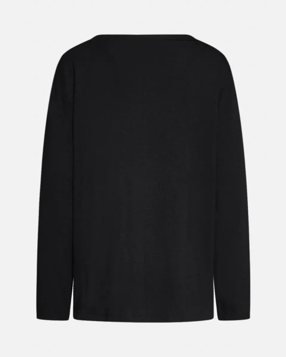 Maglia bottoni fantasia NERO-CUOIO - Image 2