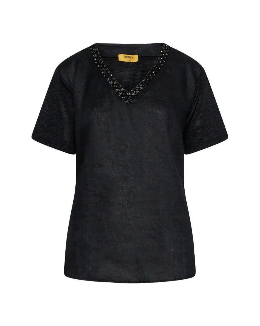 Blusa con ricamo etnico BLACK