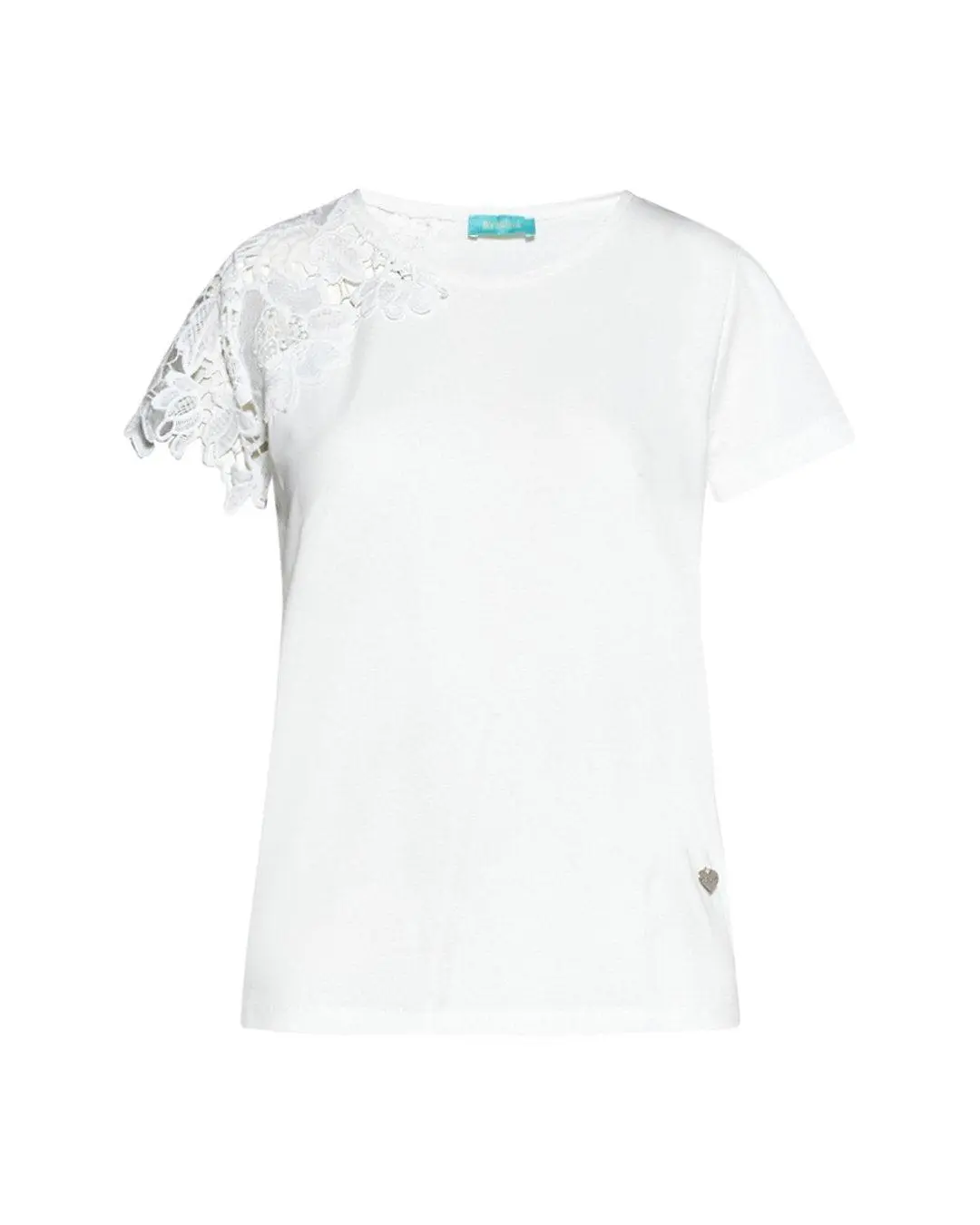 T-shirt con dettaglio in macramé WHITE