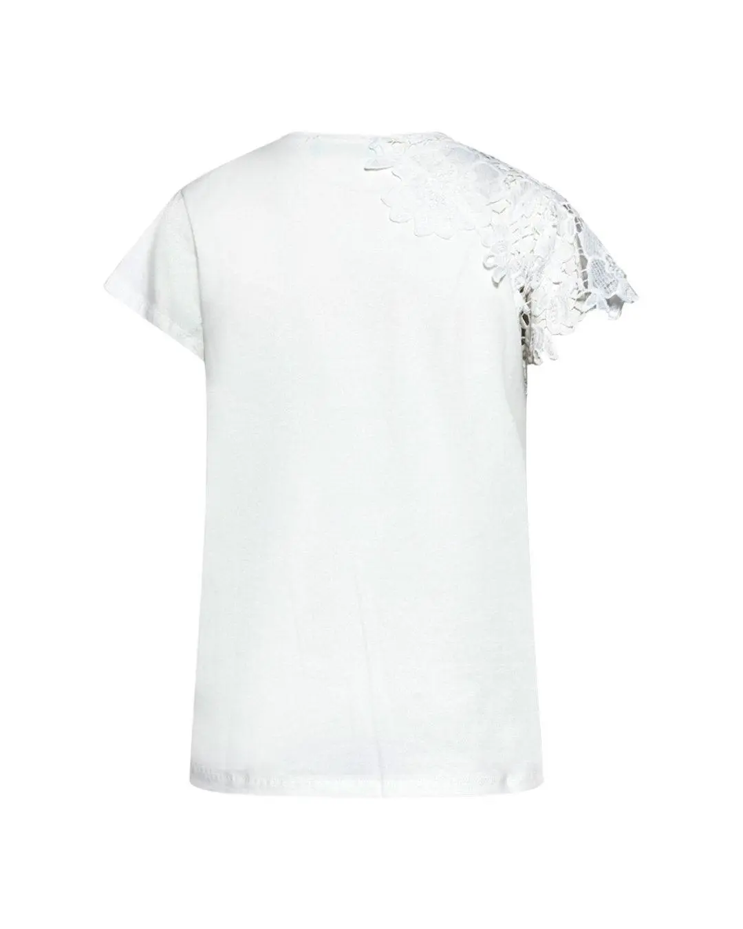 T-shirt con dettaglio in macramé WHITE - Image 3