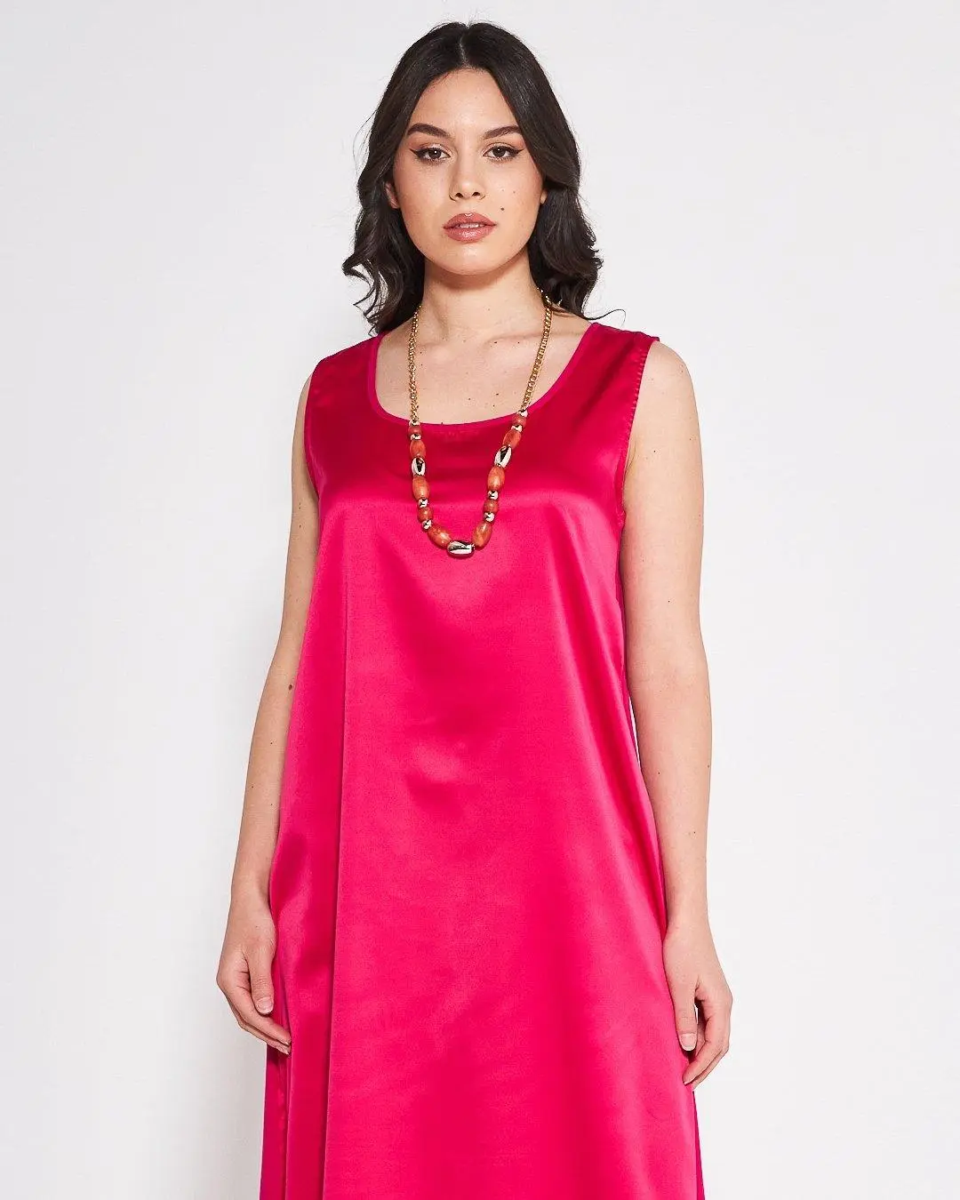 Abito raso unito FUXIA - Image 3