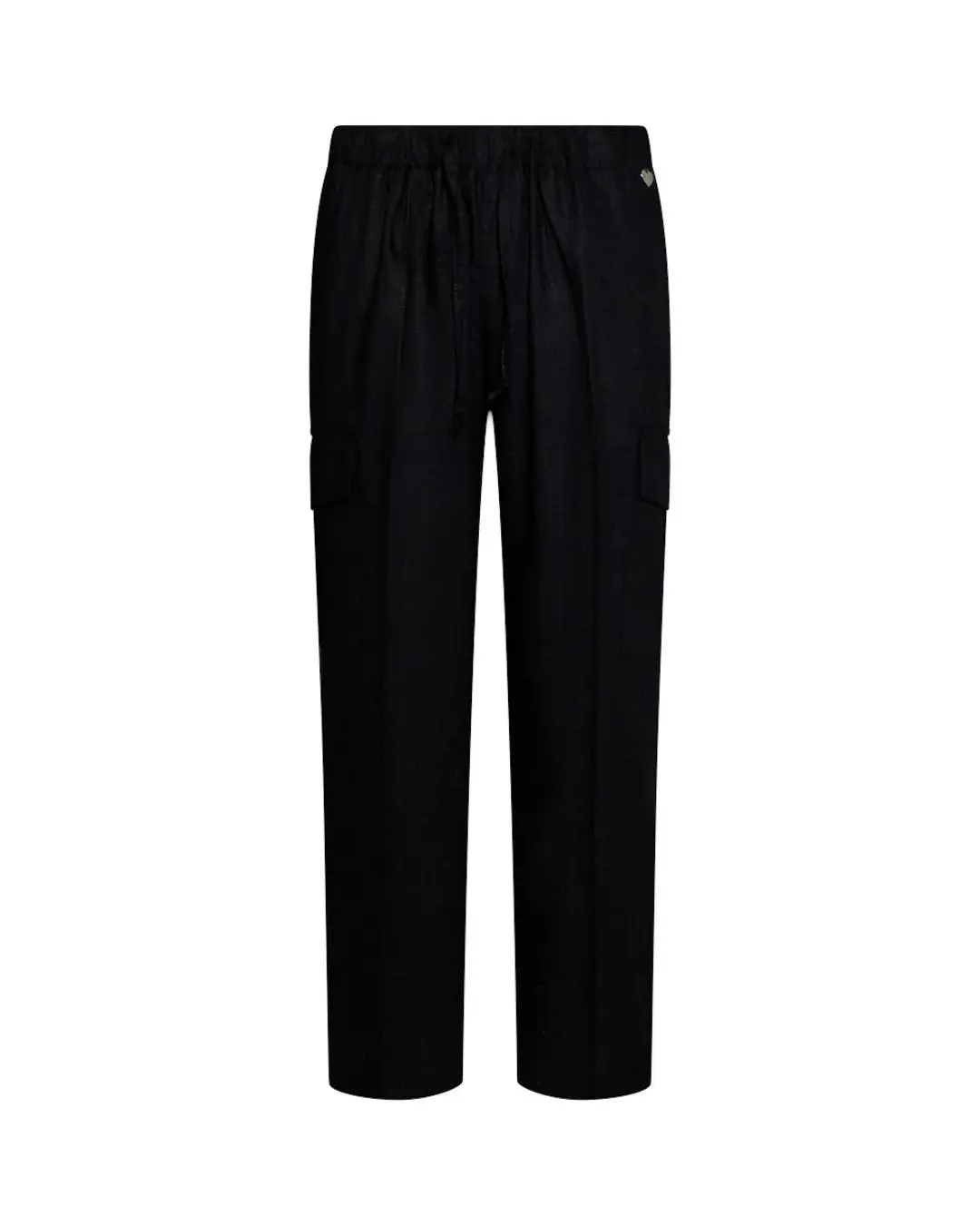 Pantalone cargo in lino NERO