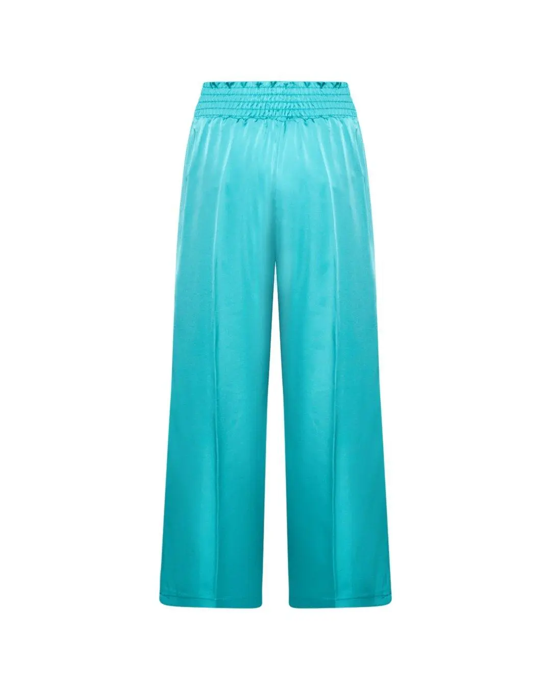 Pantalone palazzo in tinta unita TURCHESE - Image 3