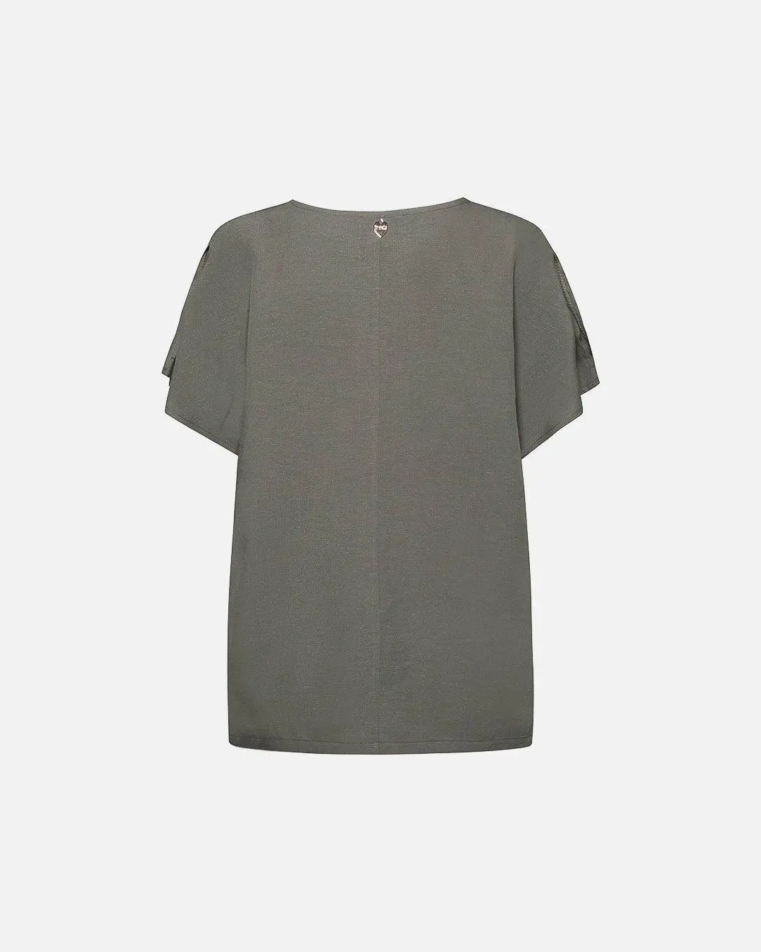 Blusa in viscosa modello kimono MILITARE - Image 2