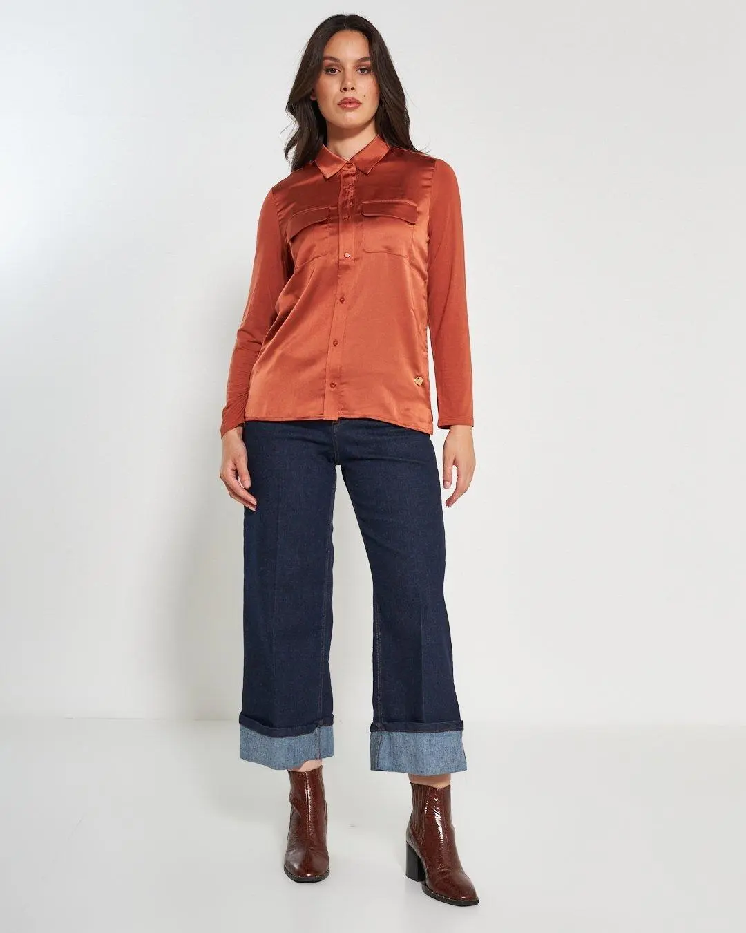 Camicia bi-materiale CANNELLA - Image 7