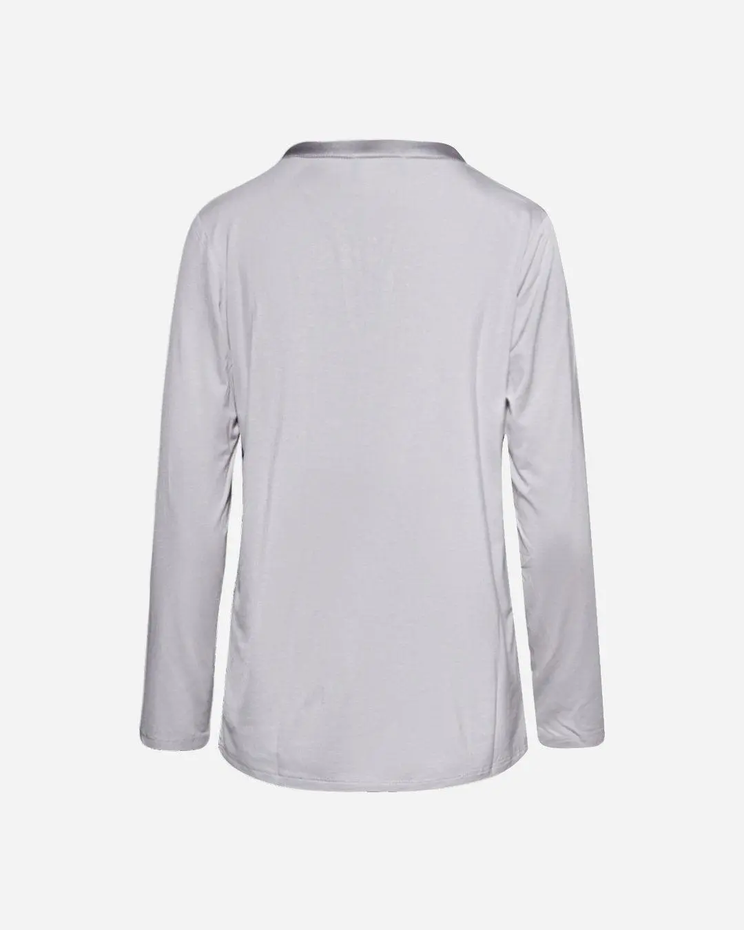Blusa bi-materiale GRIGIO PERLA - Image 3