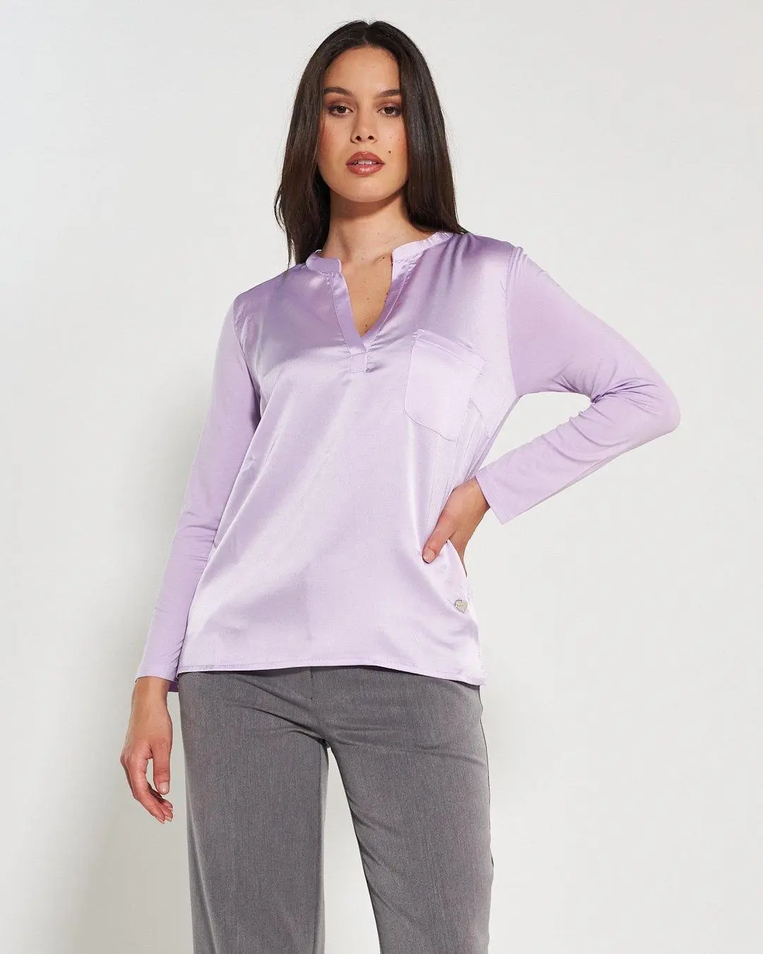 Blusa bi-materiale GLICINE - Image 5
