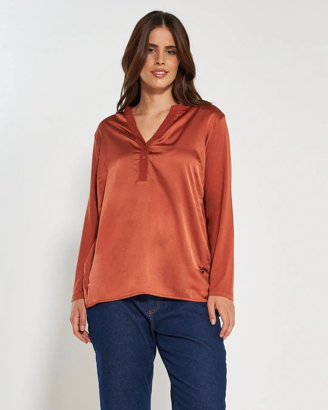 Blusa bi-materiale CANNELLA - Image 4