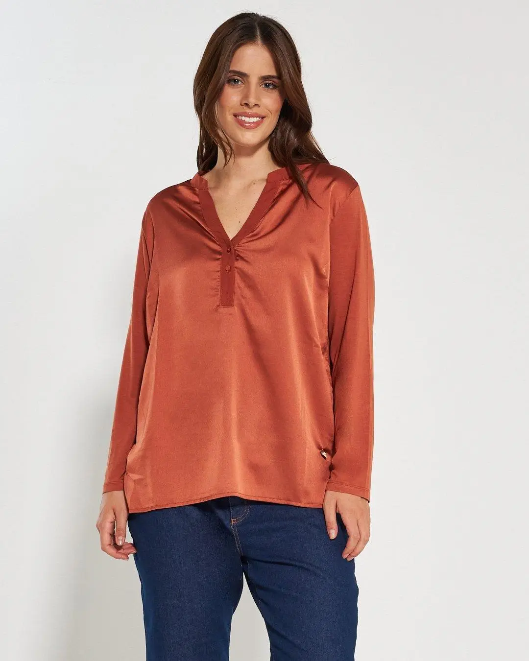 Blusa bi-materiale CANNELLA - Image 5