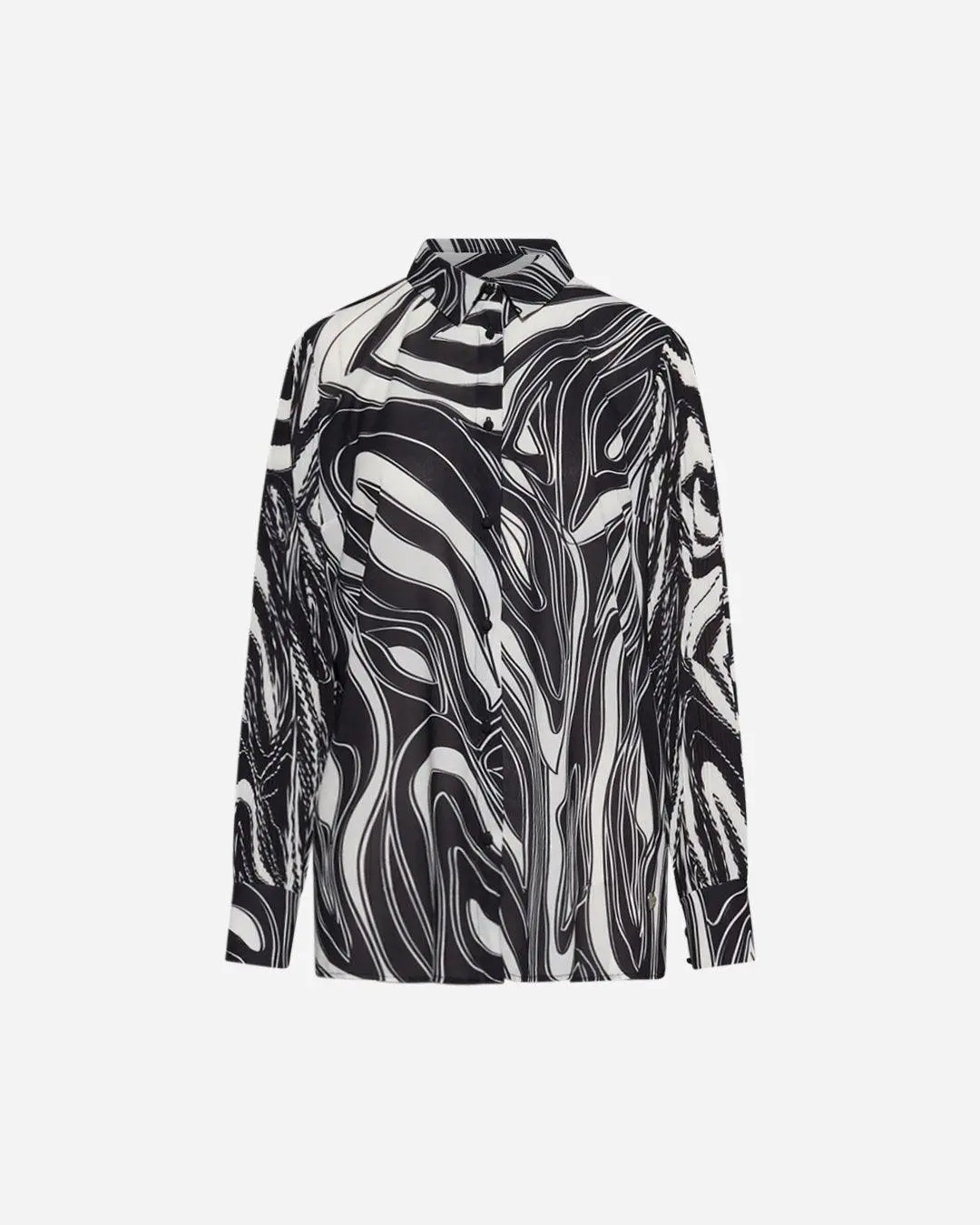 Camicia plissè fantasia NERO - Image 2