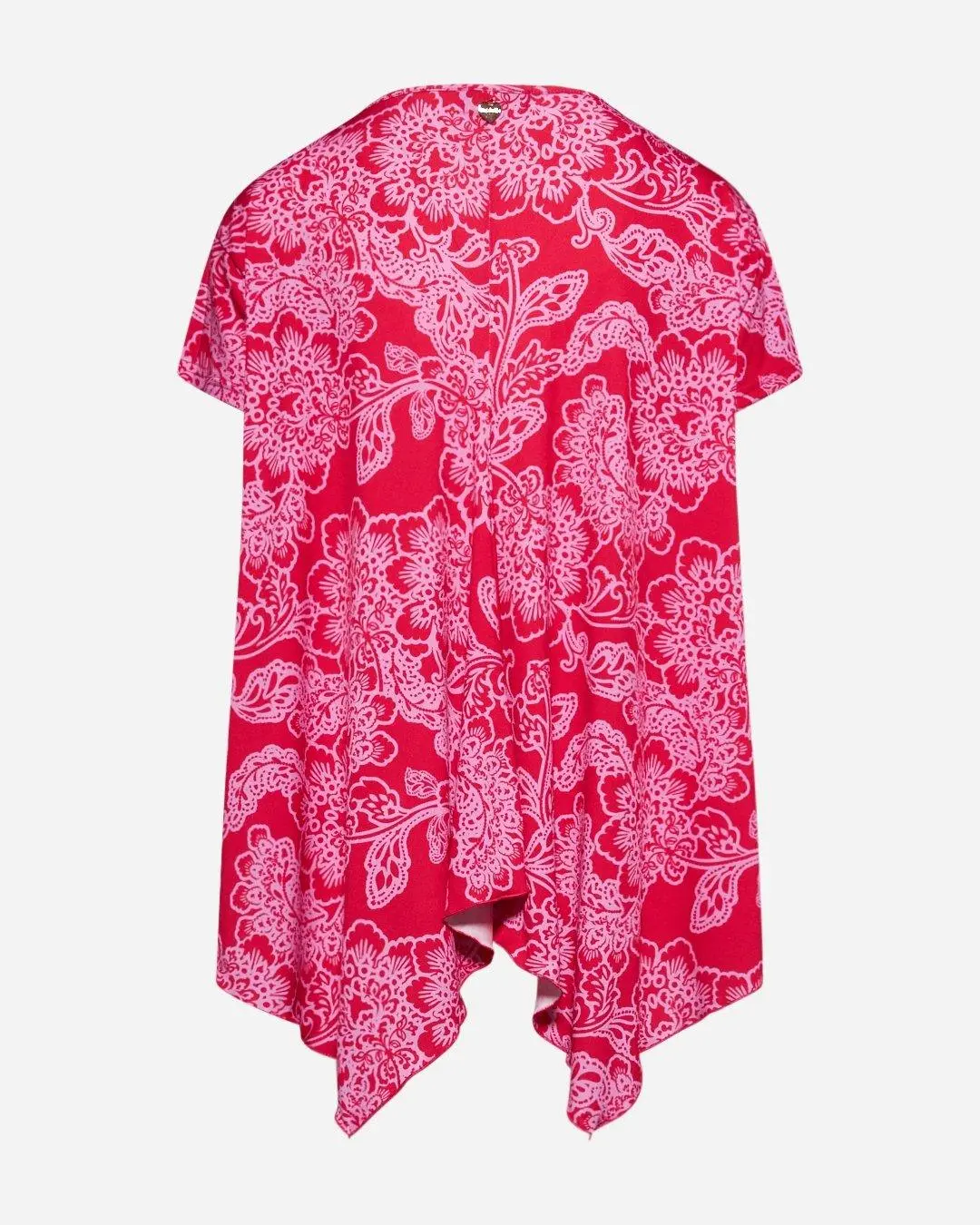 Blusa stampata asimmetrica FIORE FUXIA - Image 2
