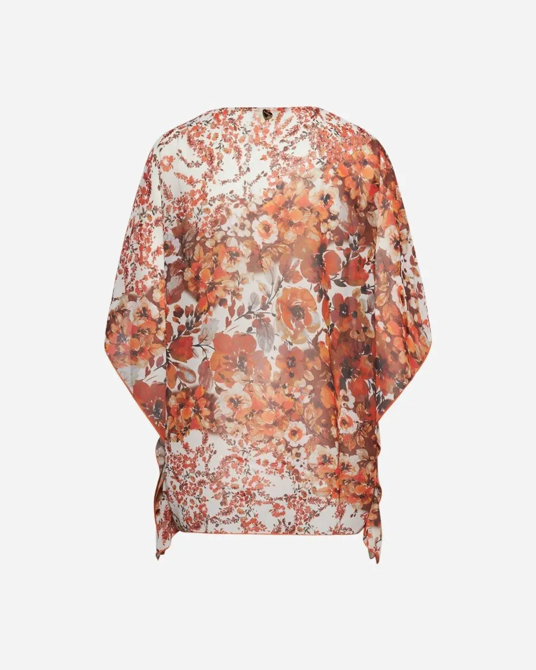 Blusa stampata con dettaglio paillettes FIORE ARANCIO - Image 3