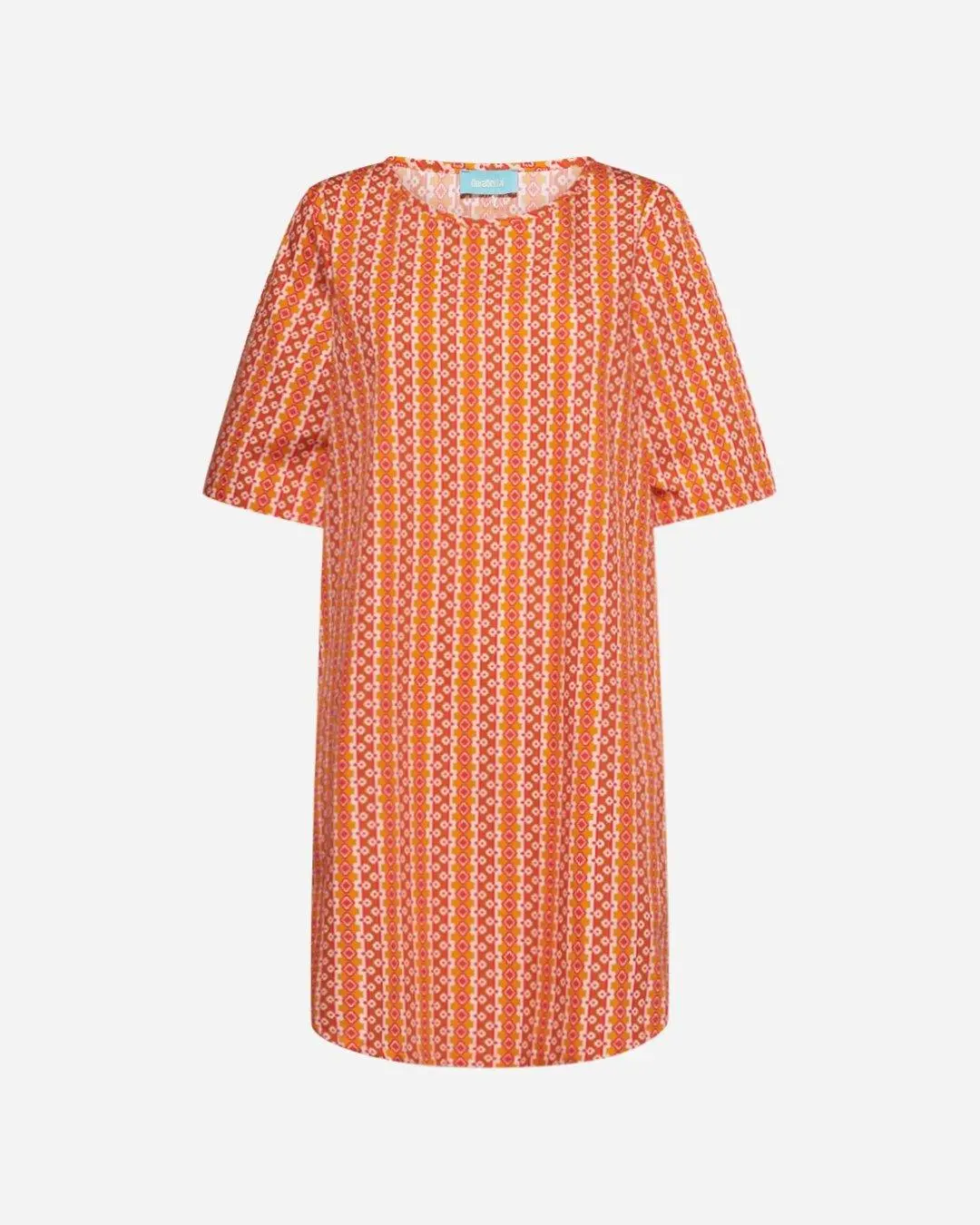 Abito fantasia in cotone ARANCIO