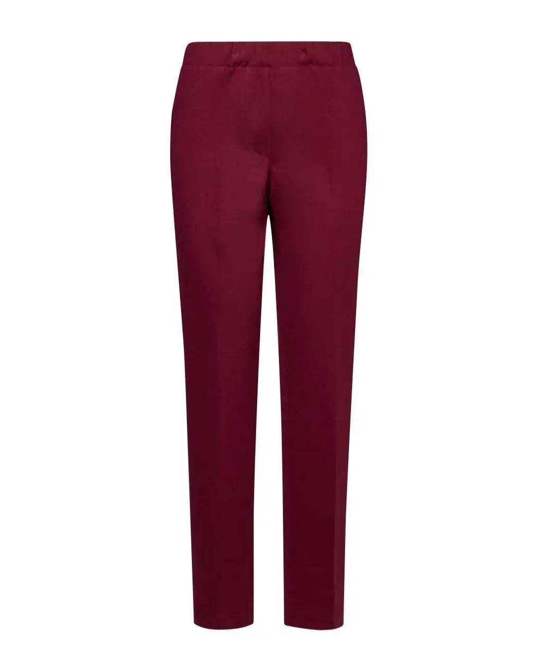 Pantaloni slim fit con vita elastica e dettaglio frontale di piega di stiro VINO