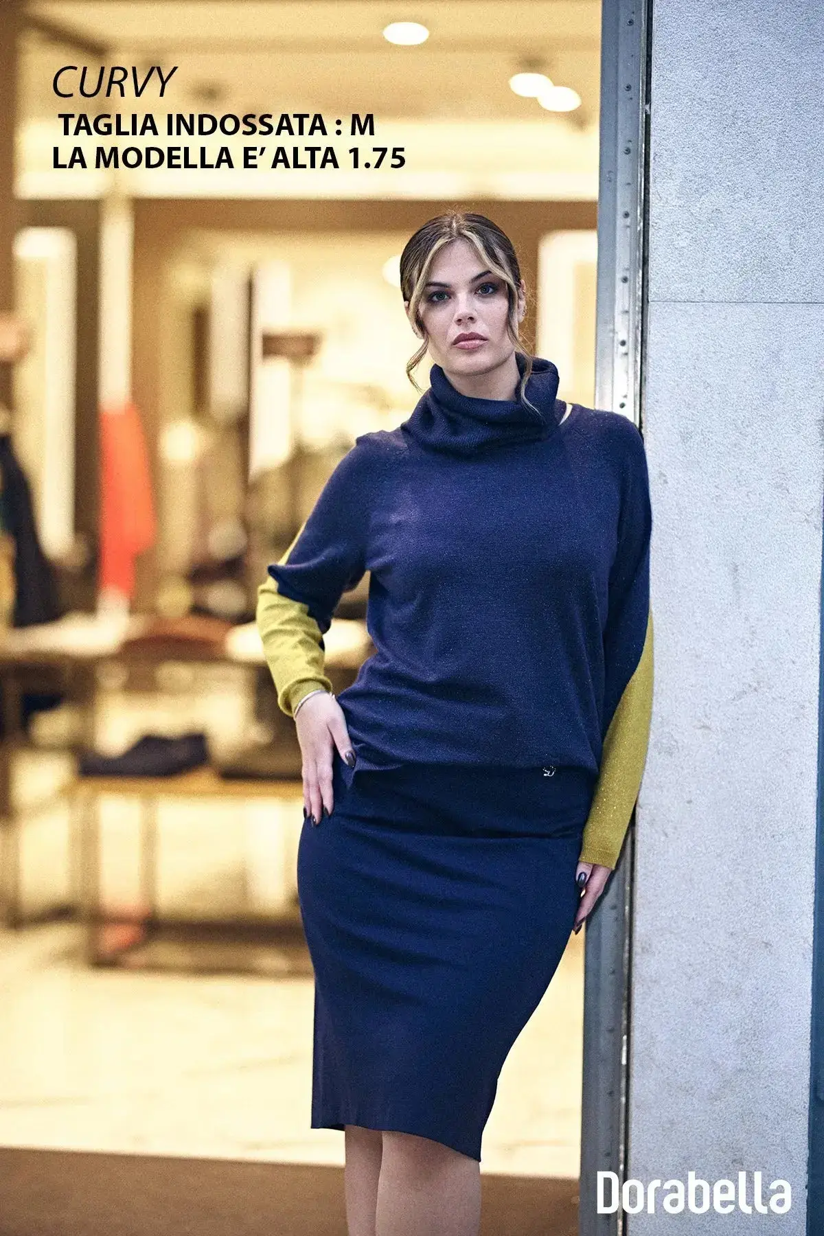 Gonna a tubino con vita elasticizzata e nervures frontali - Image 8