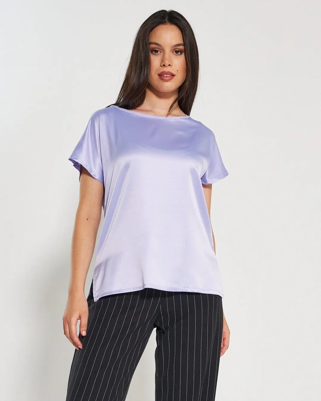 Blusa bi-materiale LILLA