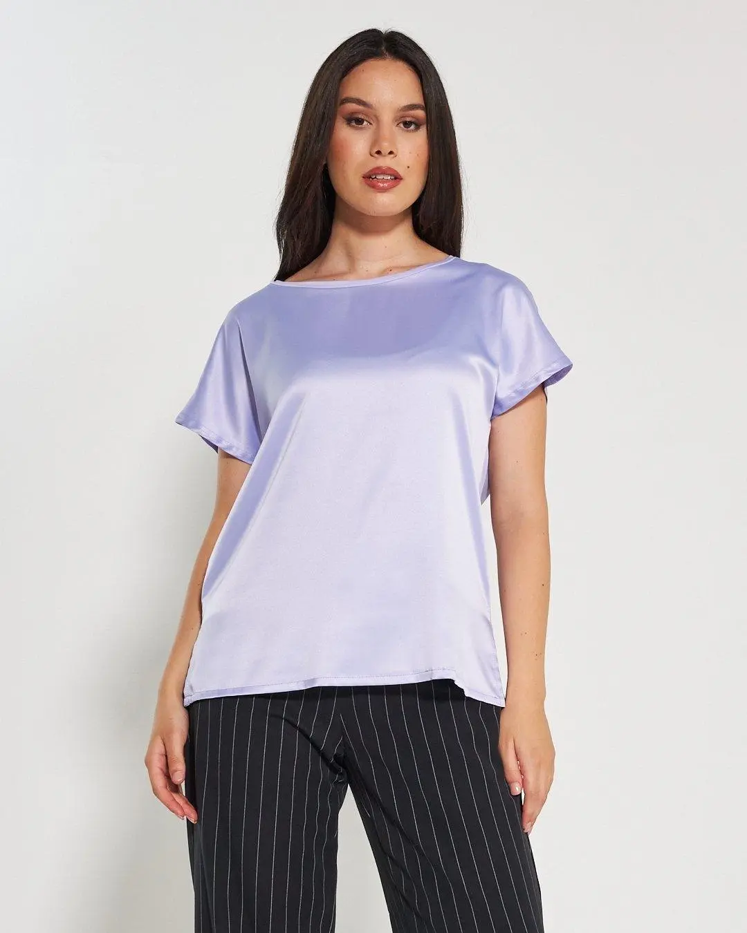 Blusa bi-materiale LILLA - Image 4