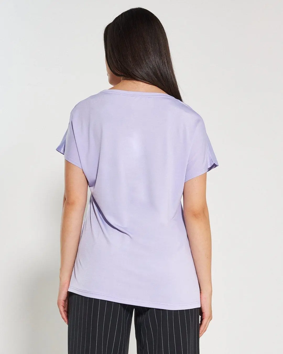 Blusa bi-materiale LILLA - Image 5