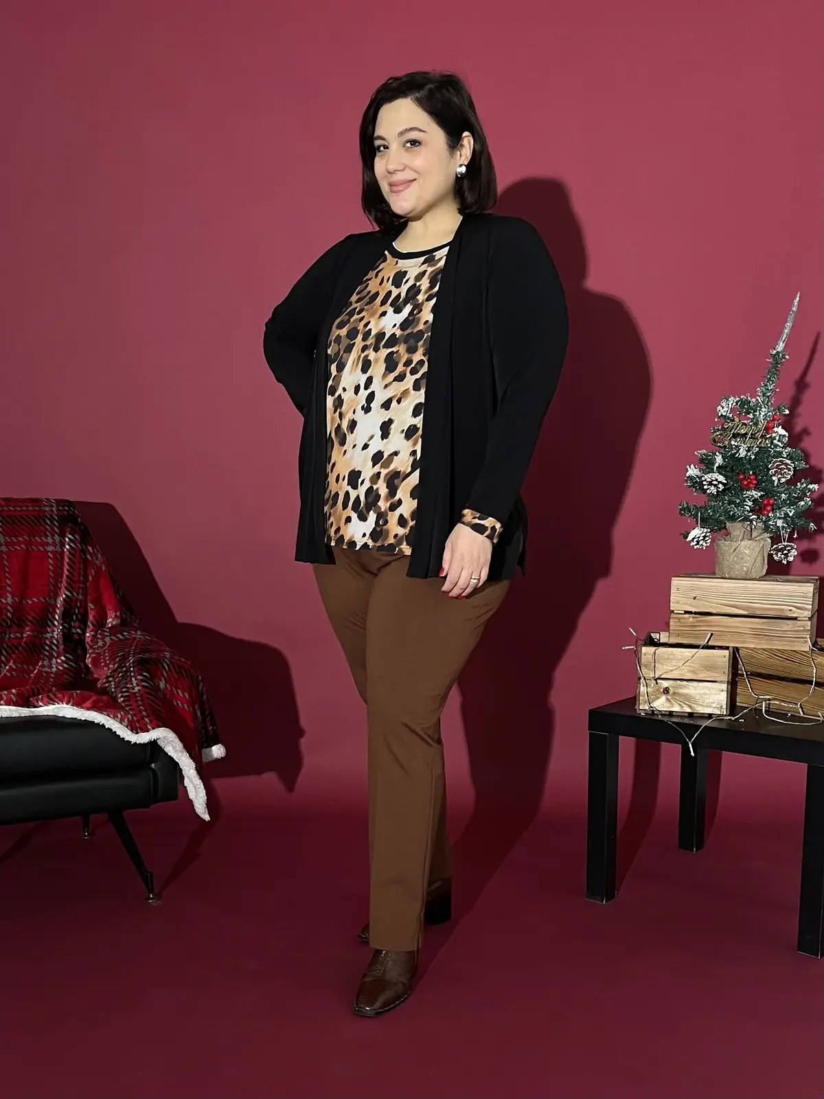 Finto twinset animalier TABACCO - Image 7