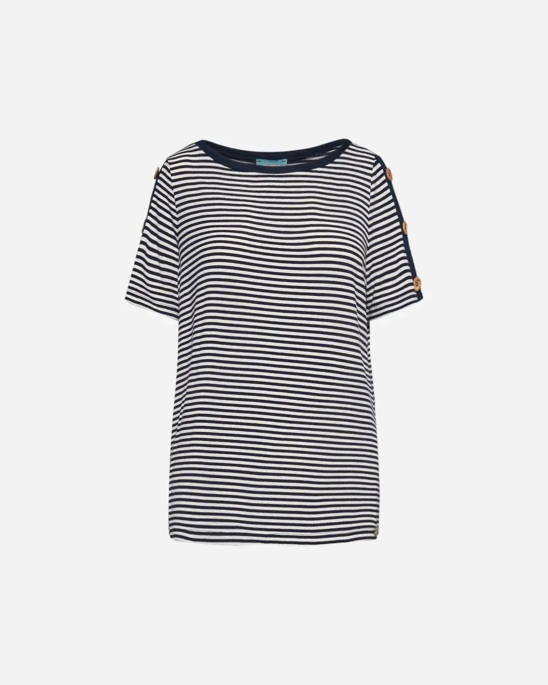 Maglia a righe con bottoni BLU