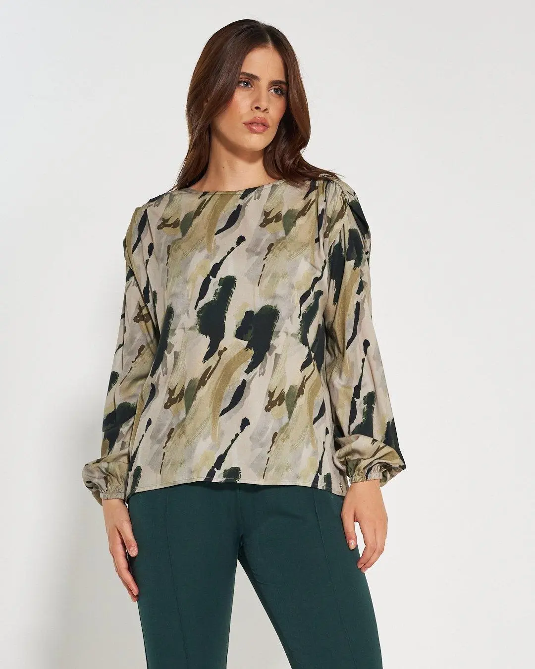 Blusa fantasia astratta VERDE BOSCO - Image 2