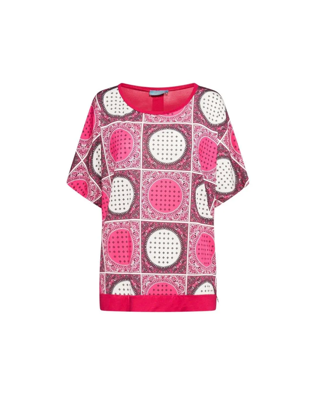 Maglia in fantasia con bottoni gioiello CICLAMINO - Image 2