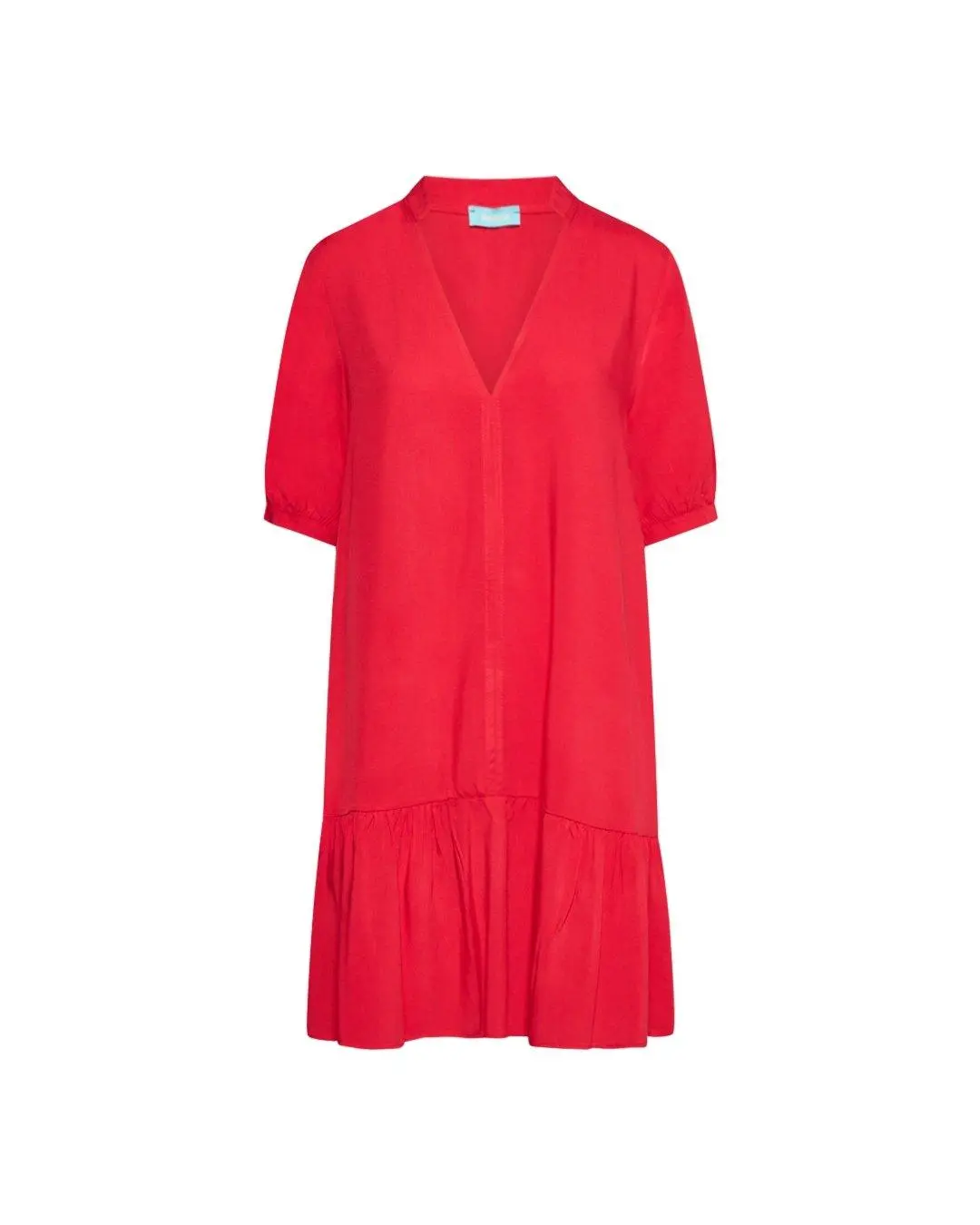 Blusa coreana fantasia con scollo a V e manica ad aletta FRAGOLA - Image 2