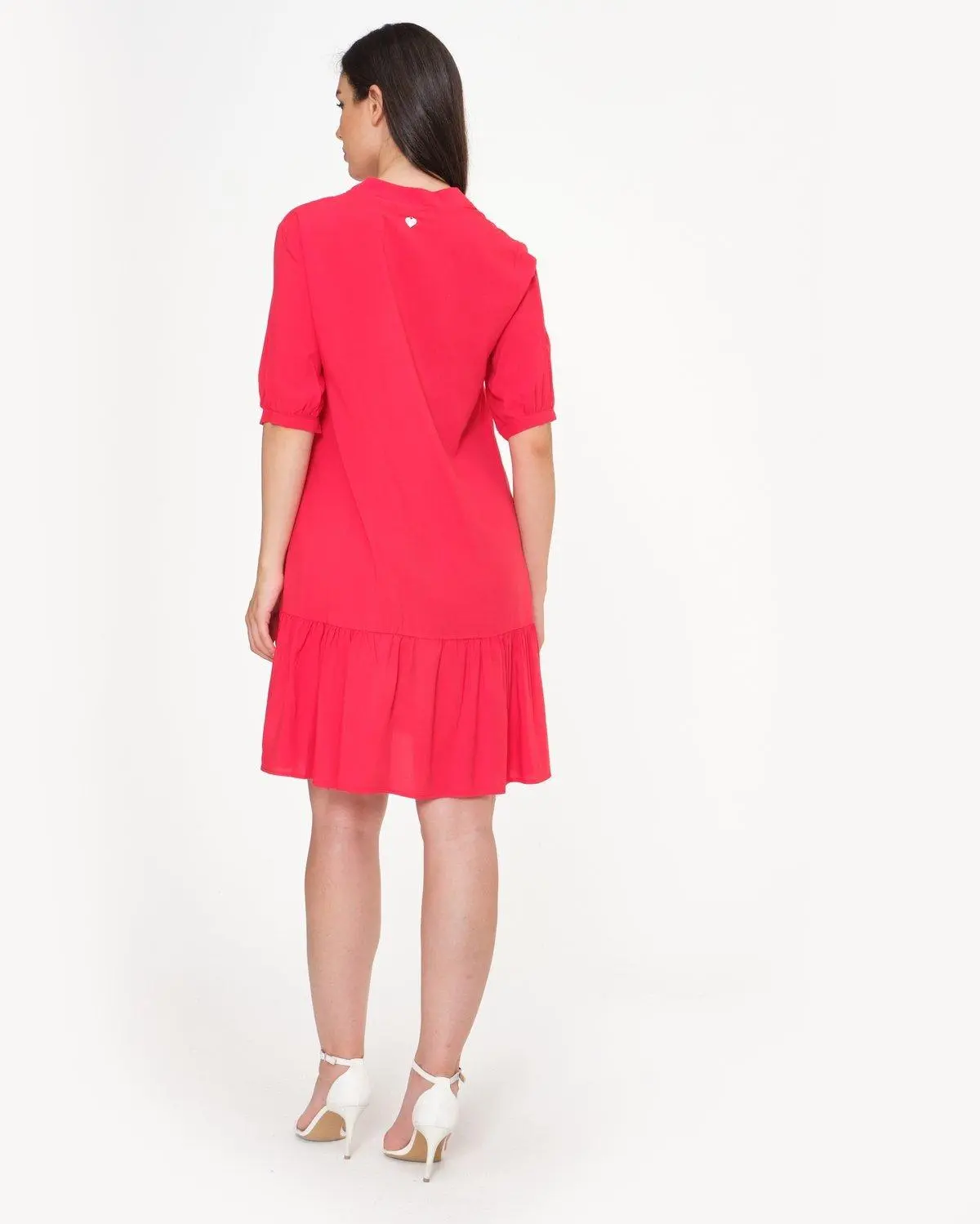 Blusa coreana fantasia con scollo a V e manica ad aletta FRAGOLA - Image 5
