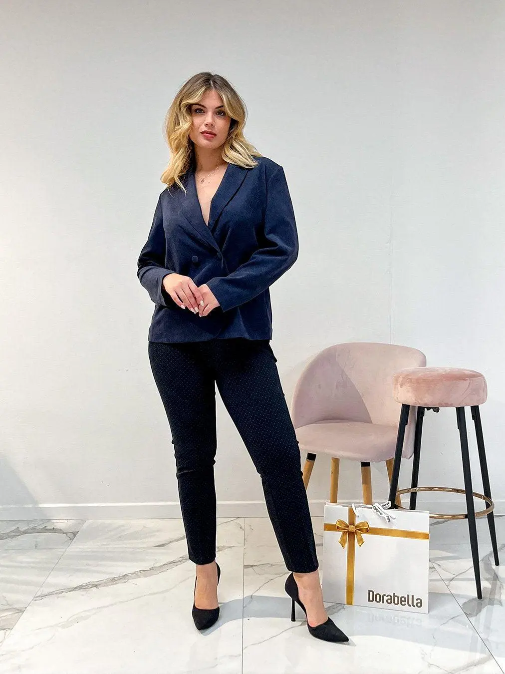 Pantalone microfantasia NERO