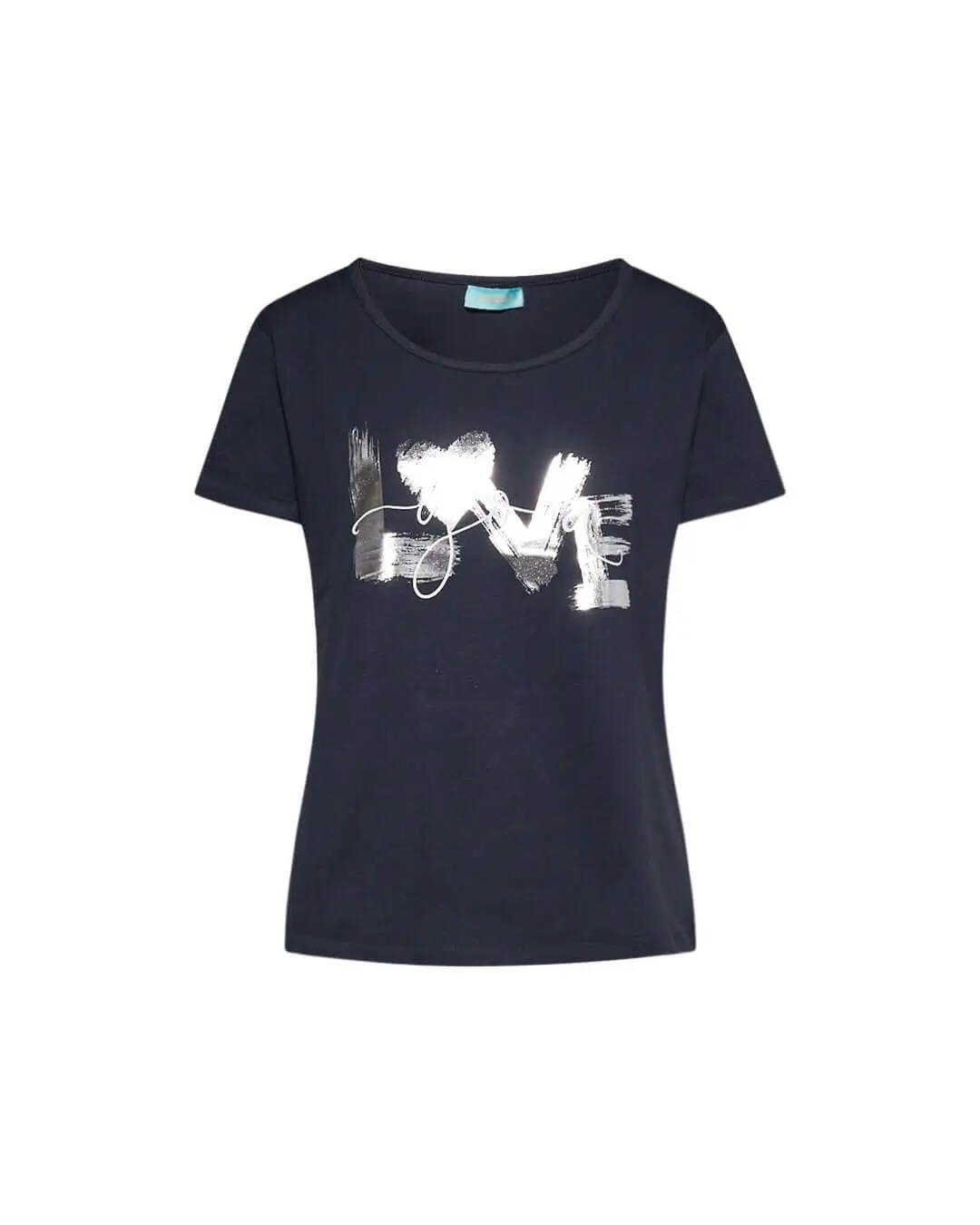 T-shirt in jersey di cotone elasticizzato con stampa LOVE BLU - Image 3