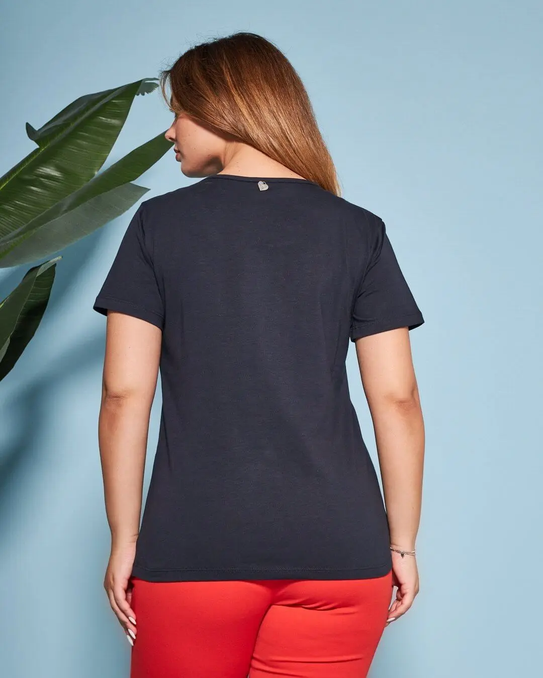 T-shirt in jersey di cotone elasticizzato con stampa LOVE BLU - Image 8
