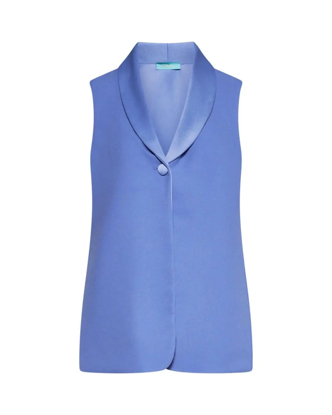 Gilet in crêpe tinta unita con collo sciallato LAVANDA