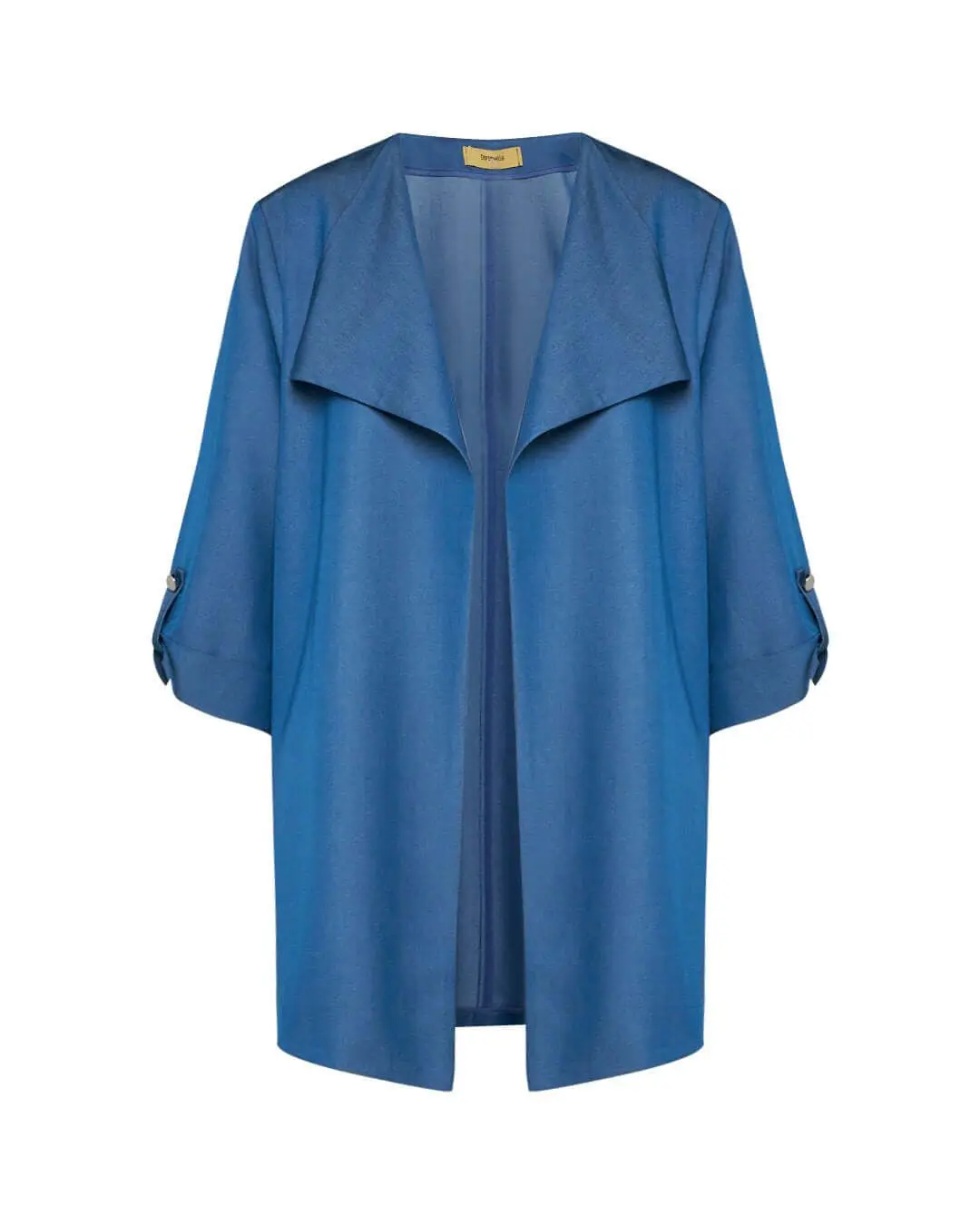 Spolverino in chambray di misto viscosa elasticizzata con maniche a tre quarti DENIM - Image 2