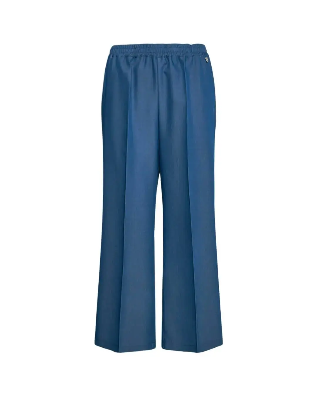 Pantalone capri in chambray di misto viscosa con bustino elastico DENIM