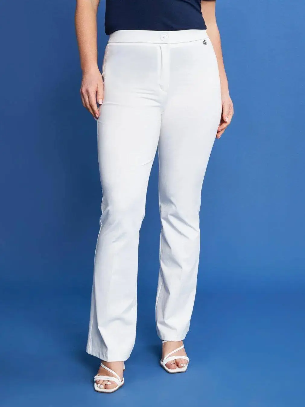 Pantalone zampetta in punto Milano BIANCO - Image 2