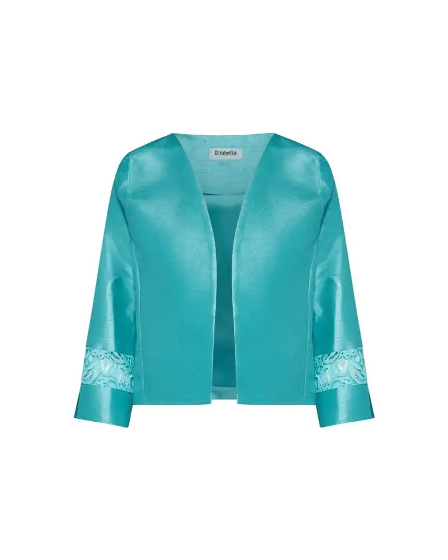 Bolerino in shantung con inserti in pizzo sulle maniche - Image 4