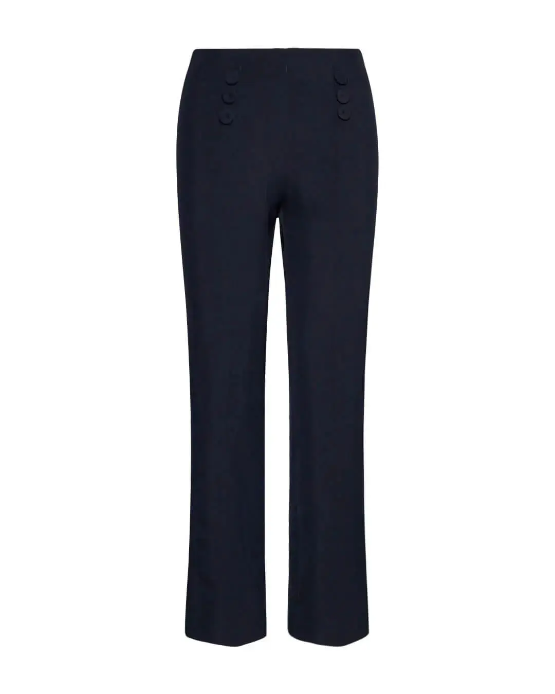 Pantalone a sigaretta in cady elasticizzato con bottoni in tinta - Image 9
