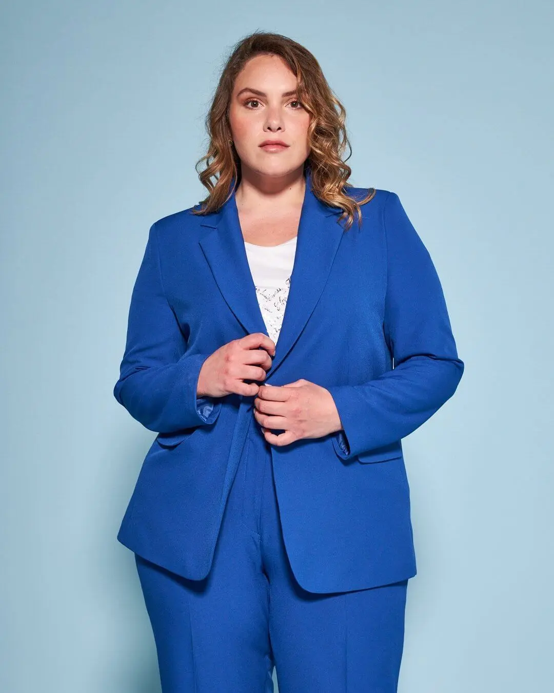 Blazer monopetto in cady tinta unita ROYAL BLUE - Image 3