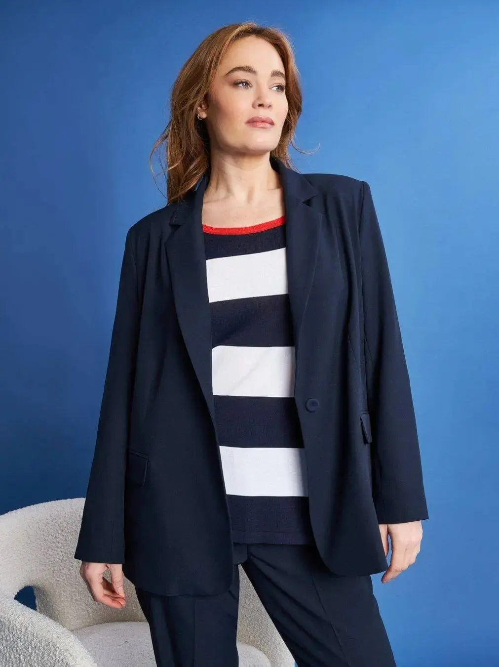 Blazer monopetto in cady tinta unita BLUE NAVY - Image 2